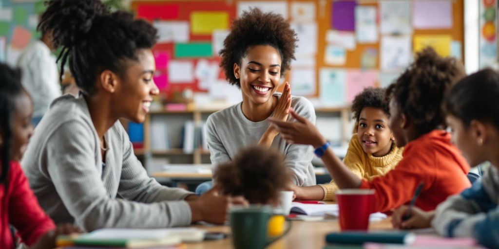 Kelas aktif dengan siswa berdiskusi tentang kesadaran hukum.